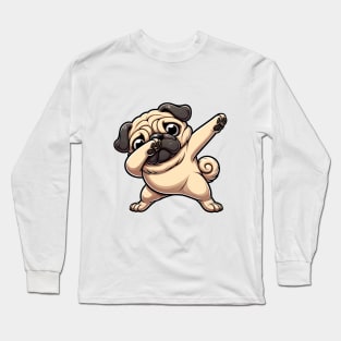 Dabbing Pug Funny Long Sleeve T-Shirt